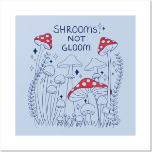 Shrooms, Not Plant (Mushrooms) - Red/Blue Posters and Art